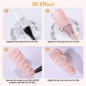 Nail art designs created with Makartt 3D Nail Gel