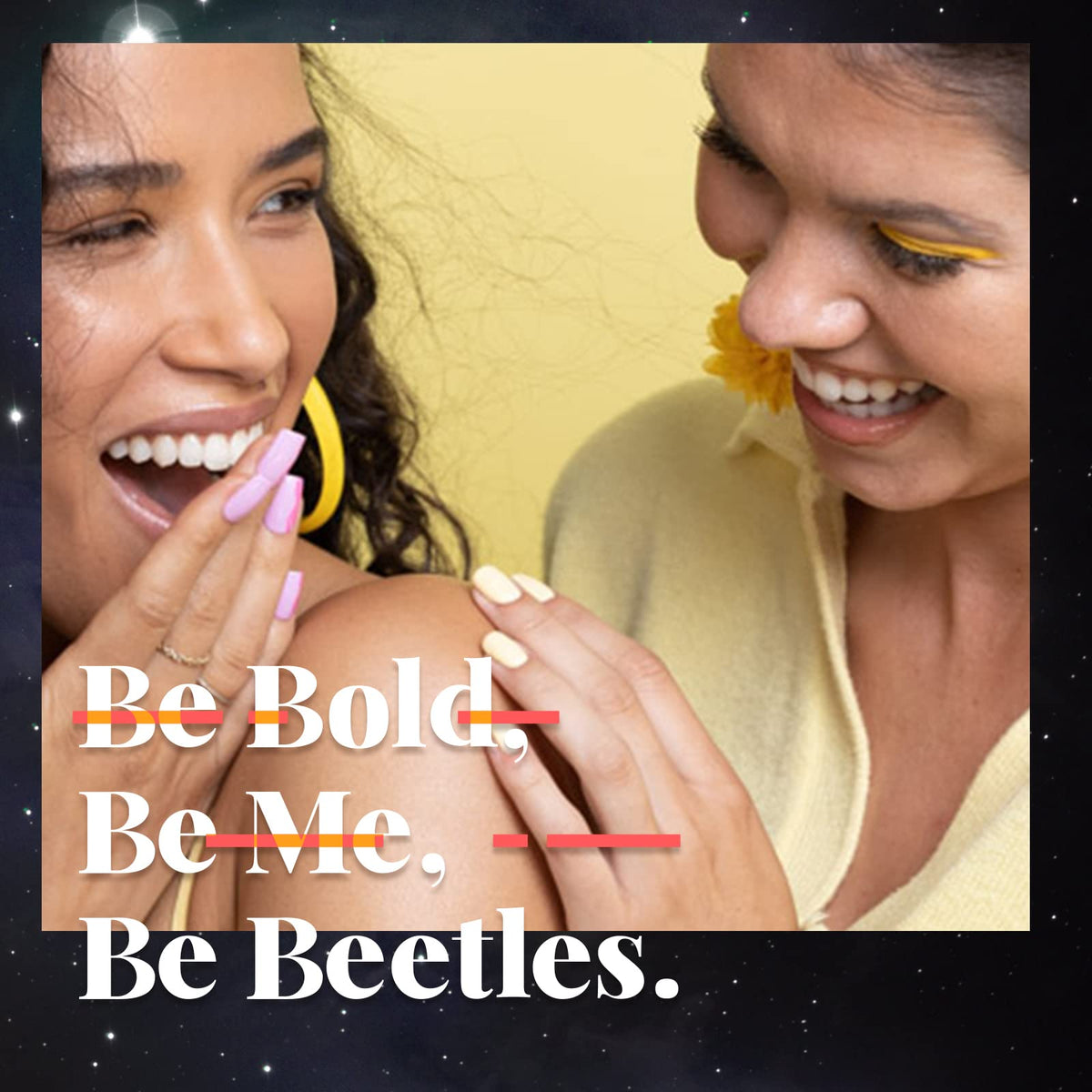 Nail art example using Beetles gel polish shades