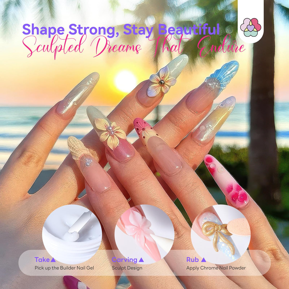 Nail Art Sculpture Pen and Sponge Stick from SAVILAND kit