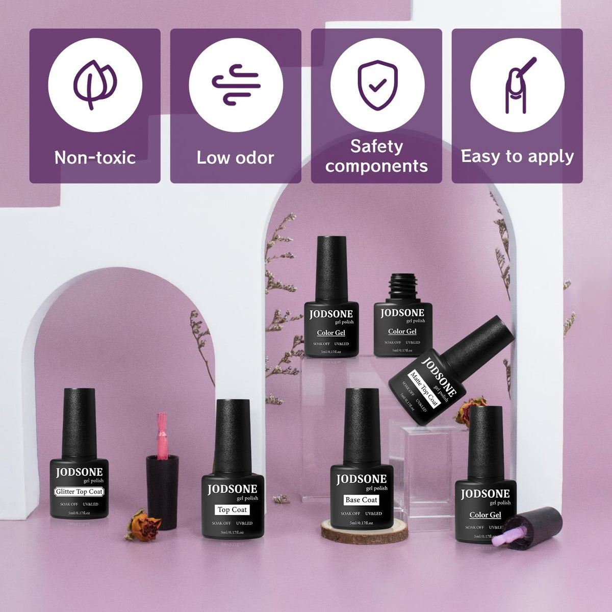 Nail art stickers included in JODSONE kit