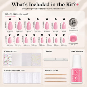 Nail art stickers included in the Beetles Press on Nails Kit
