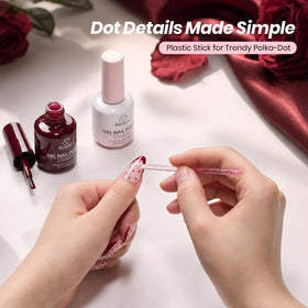 Nail art using beetles blush pink and burgundy gel polishes