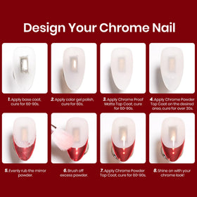 Nail art using beetles Chrome Top Coat with mirror effect