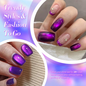 Nail art using Born Pretty Cat Magnetic Eye Gel Nail Polish