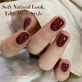 Nail art using Born Pretty Gel Nail Polish in brown chocolate