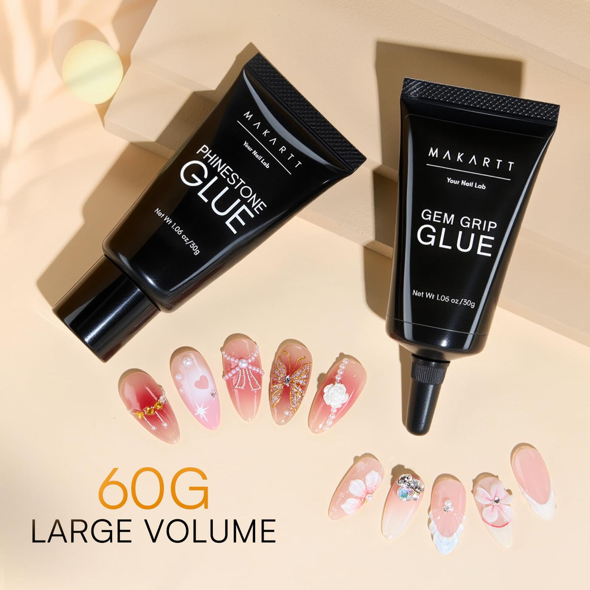 Nail art using Makartt Rhinestone Glue Gel
