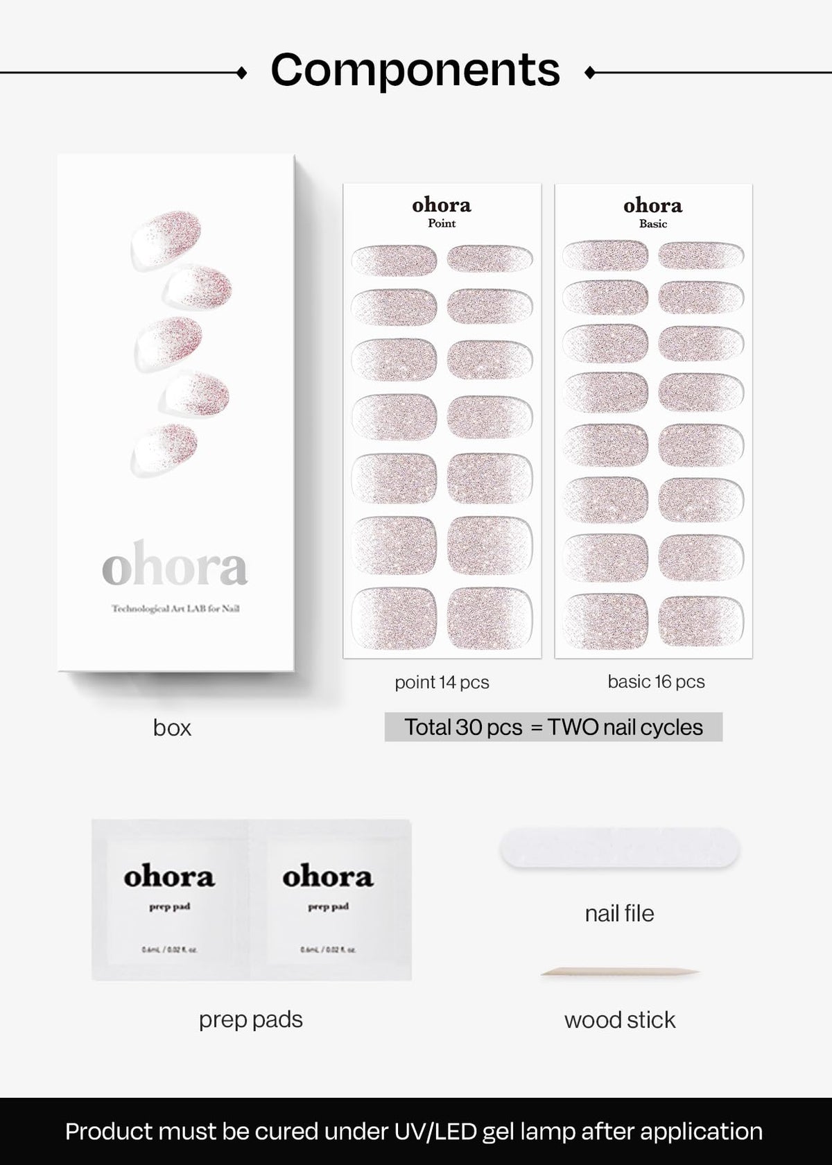 nail art using ohora Semi Gel Nail Strips
