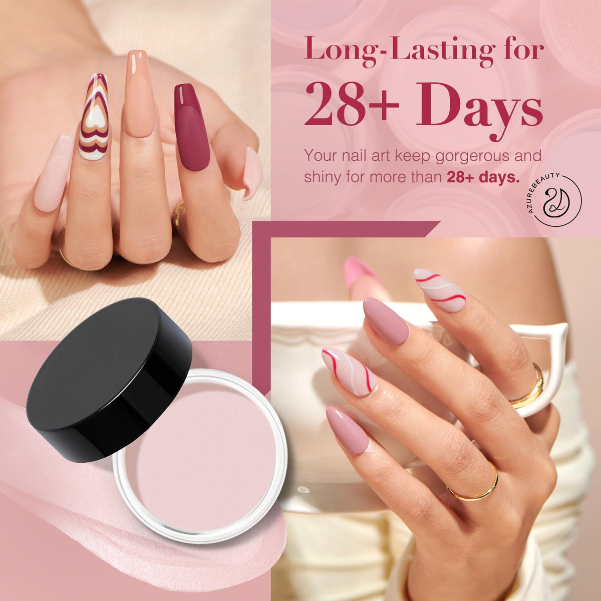 Nail brush and file included in AZUREBEAUTY dip powder kit