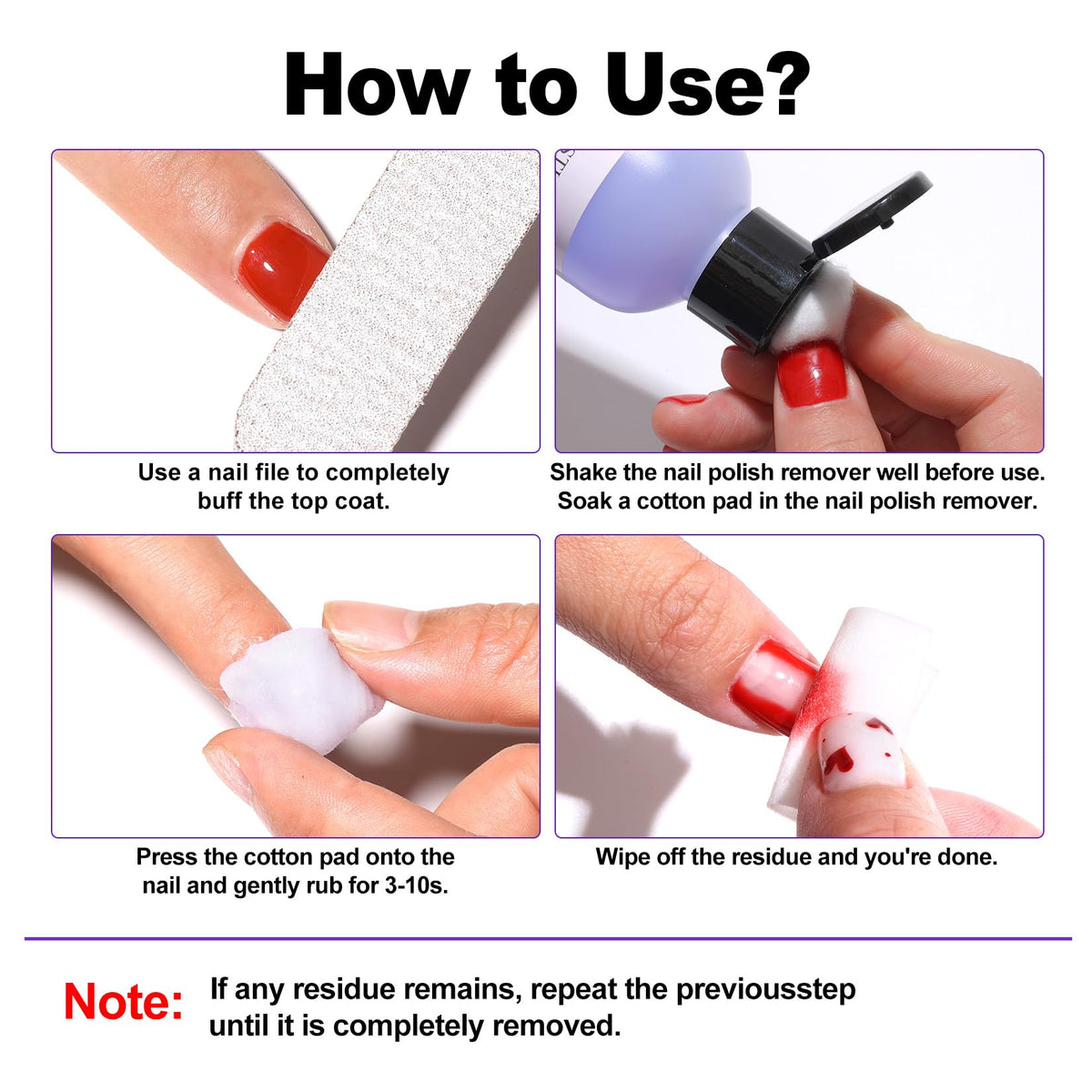 Nail buffer included in LOUINSTIC nail polish remover kit