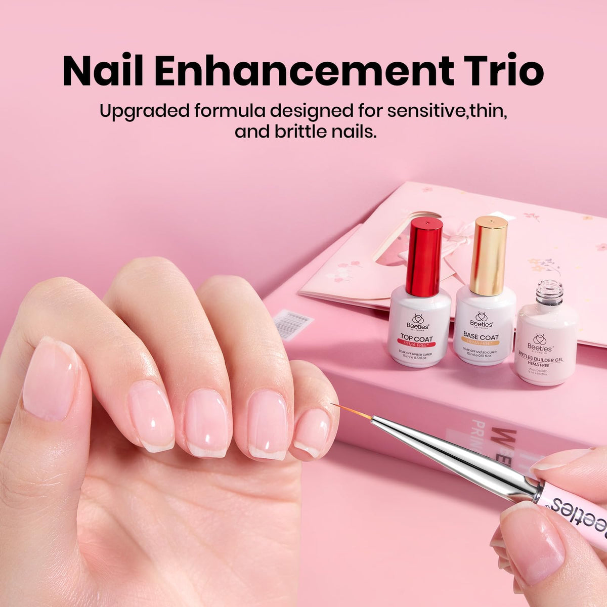nail care tools next to beetles HEMA-Free Builder Gel set