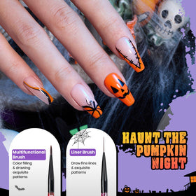 nail charms included in beetles Halloween nail art brushes set