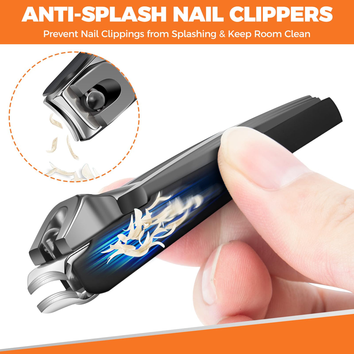 Nail clippers with catcher feature to collect nail clippings