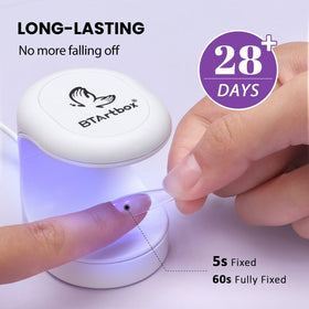 Nail decorations applied using BTARTBOXNAILS Solid Nail Gel Glue