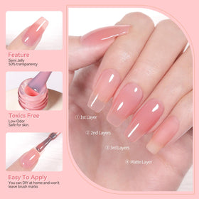 Nail design with Born Pretty Jelly Gel Nail Polish