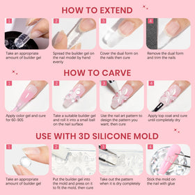 Nail extend molds included in SUPWEE 3D Gel Nail Art Sculpture set