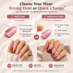 Nail file and sticks included in the press on nails kit