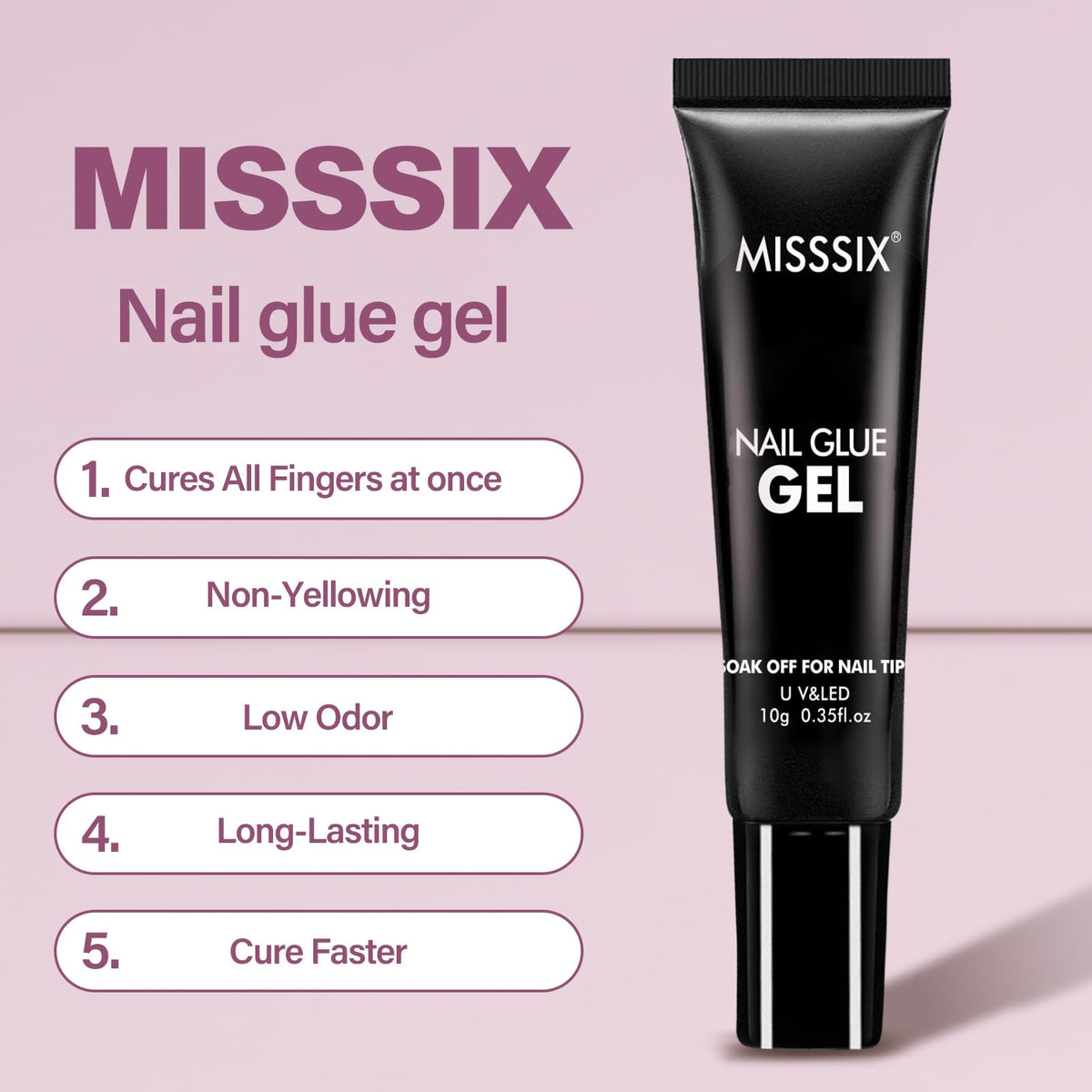 Nail file included in Misssix Extra Short Square Gel Nail Tips Kit