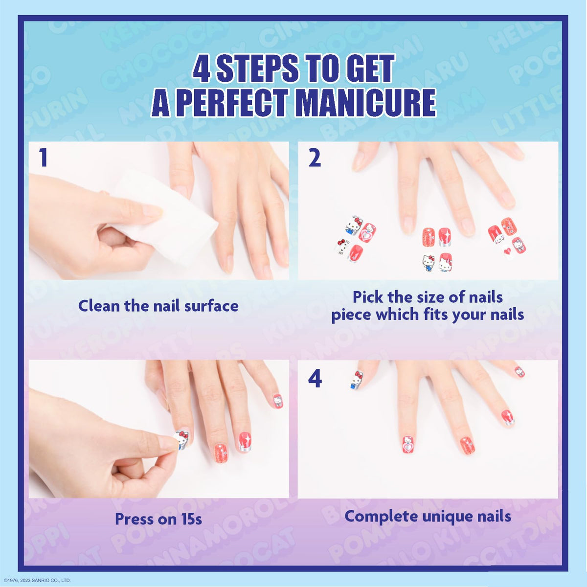 Nail file included with Hello Kitty Press-On Nails Set