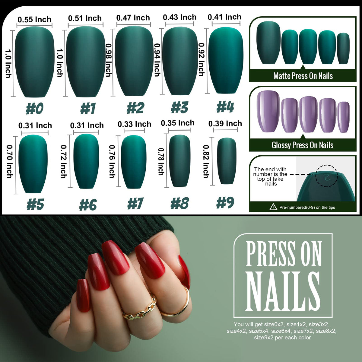 Nail files included in Teenitor press on nails set