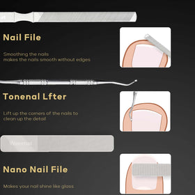 Nail files included in Wanmat toenail clippers set