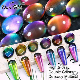 NAIL GIL Cat Eye Gel Nail Polish with black base and magnet stick