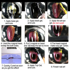 NAIL GIL Cat Eye Gel Polish in various colours on display