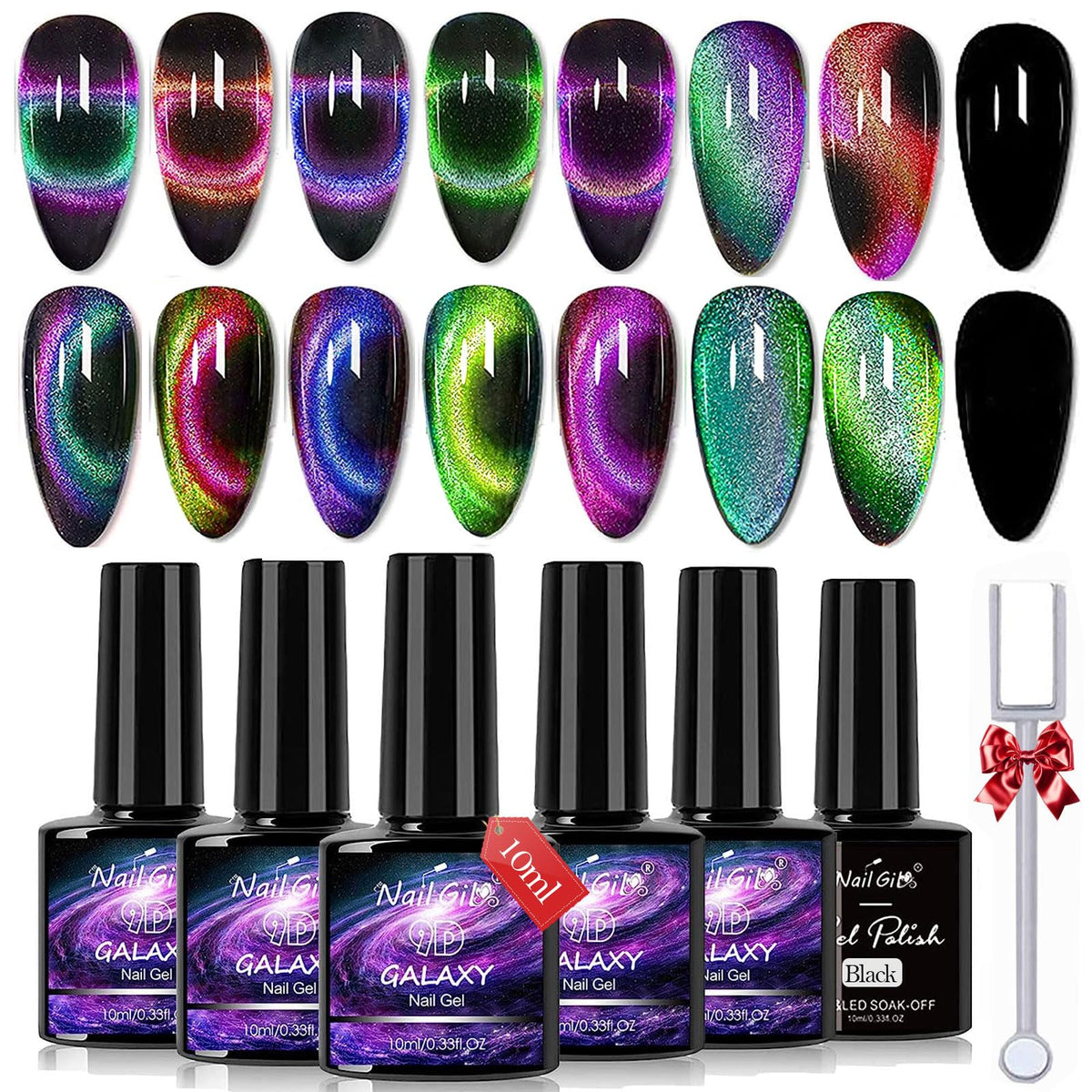 NAIL GIL Cat Eye Gel Polish with shimmer effect on nails