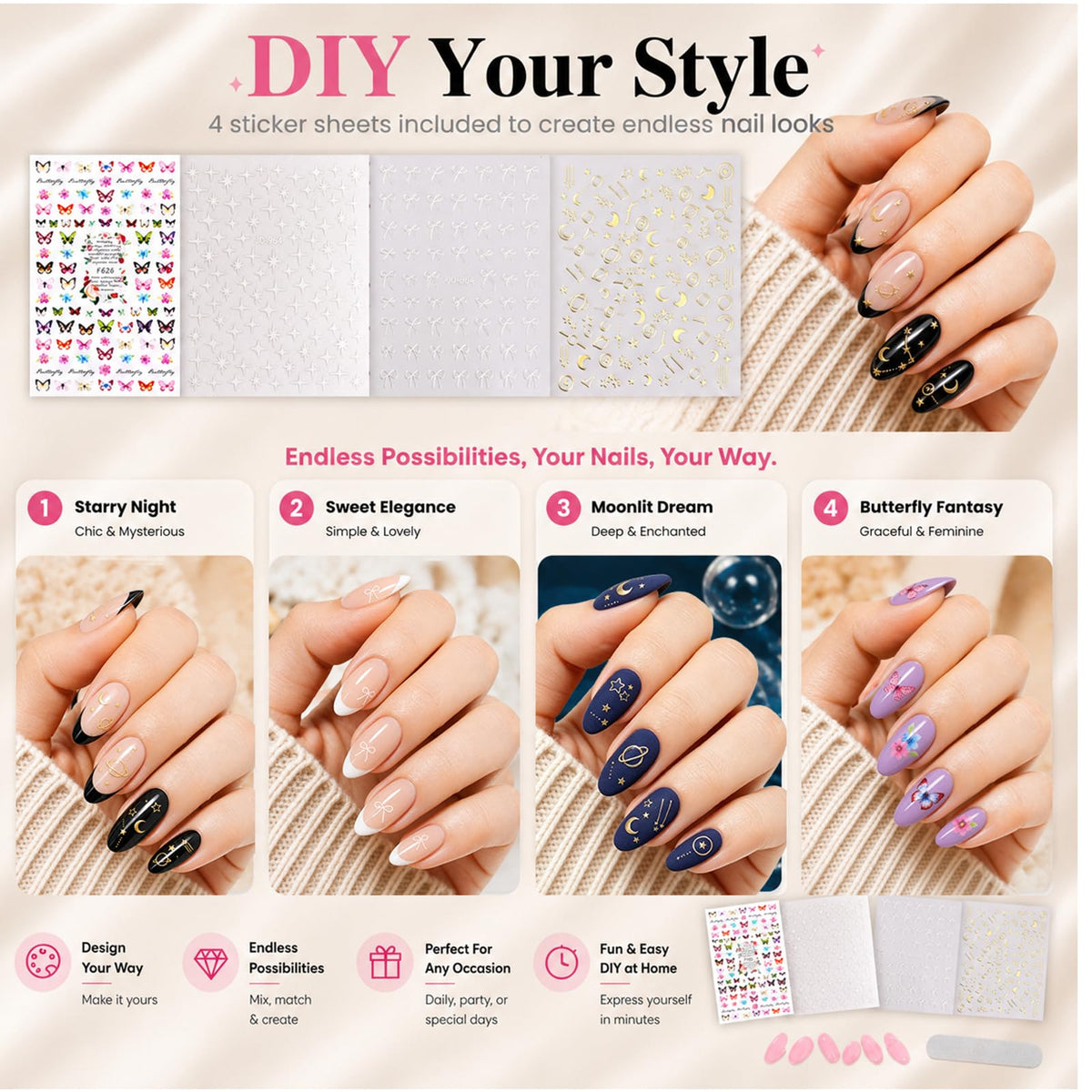 Nail glue and adhesive tabs from the Beetles Press on Nails Kit