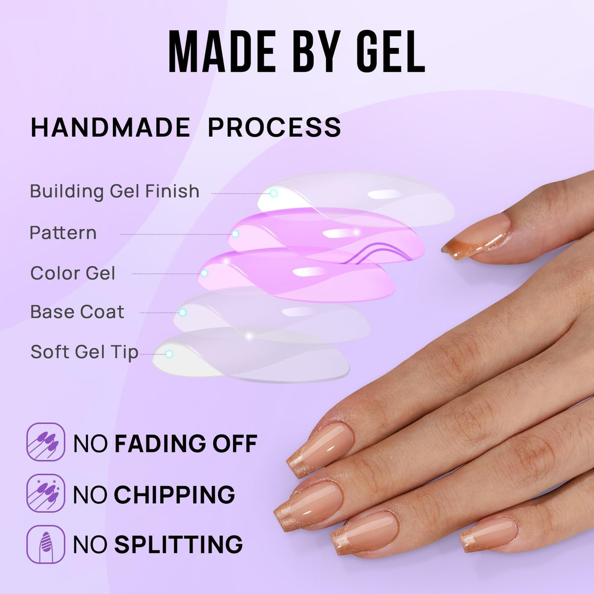 Nail glue and adhesive tabs included with BTArtbox Press On Nails