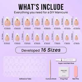 Nail glue and adhesive tabs included with BTArtbox Press On Nails