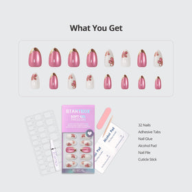 Nail glue and adhesive tabs included with BTArtbox Press On Nails