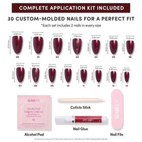 Nail glue and double-sided nail file included in the kit