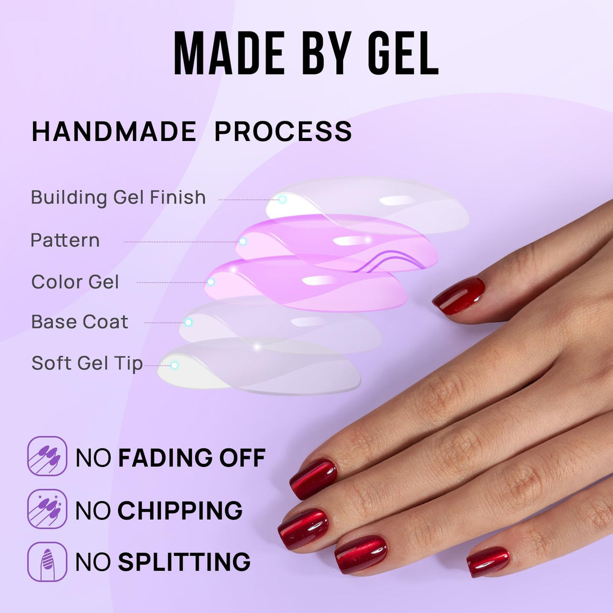 Nail glue and file included with BTArtbox Press On Nails Hot Love