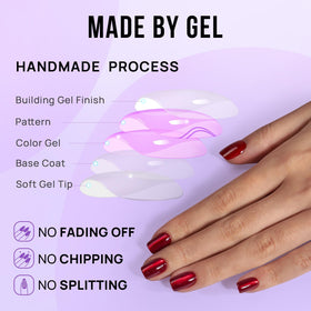 Nail glue and file included with BTArtbox Press On Nails Hot Love