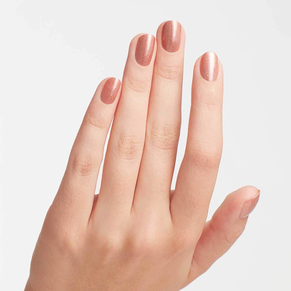 Nail polish swatch of OPI Worth a Pretty Penne on nails