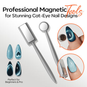 Nail technician using modelones magnet kit in salon