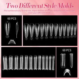 Nail tips and clips for extensions in the kit