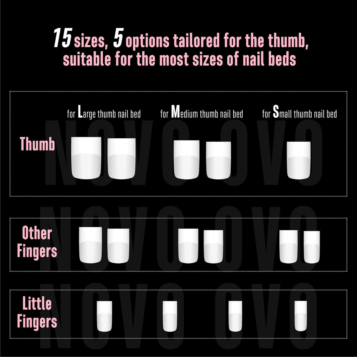Nail tips with builder gel and top coat applied
