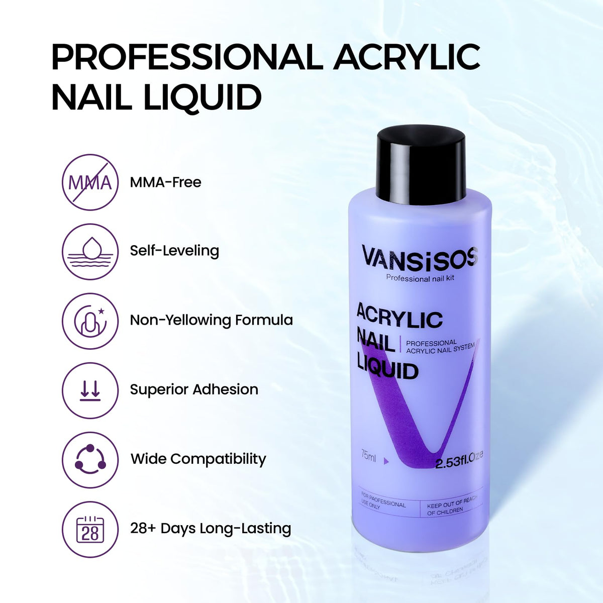 Nail tools included in VANSISOS Acrylic Nail Kit