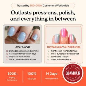 nail with heyhae Semi Gel Nail Strip in sunlight