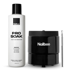 Nailboo Acetone Nail Polish Remover Kit front view with heated soak bowl