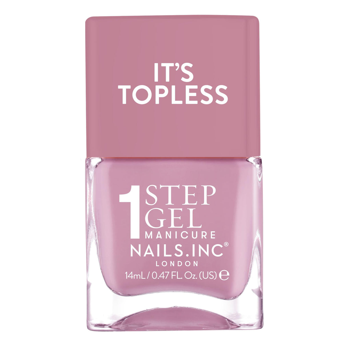Nails Inc It's Topless Lily Mauve Pink Gel Nail Polish front view