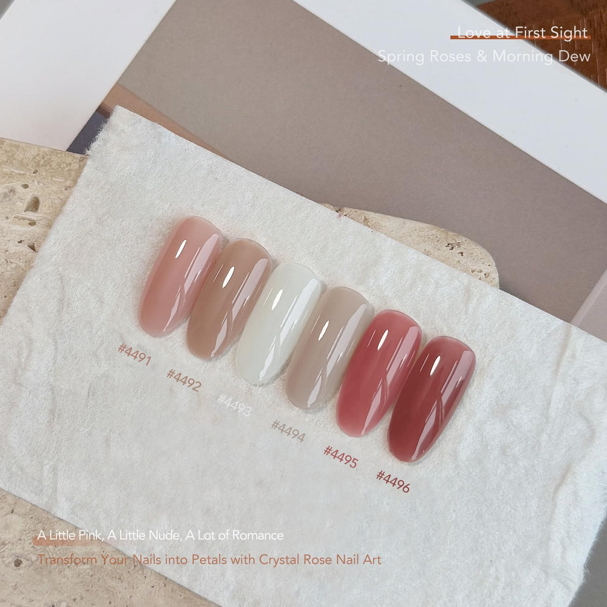 Nails painted with GAOY sheer gel polish in various shades