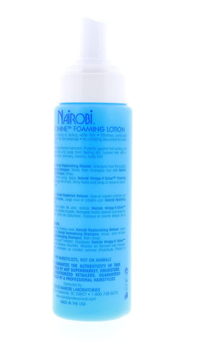 Nairobi Wrapp-It Shine Foaming Lotion 8oz application on hair
