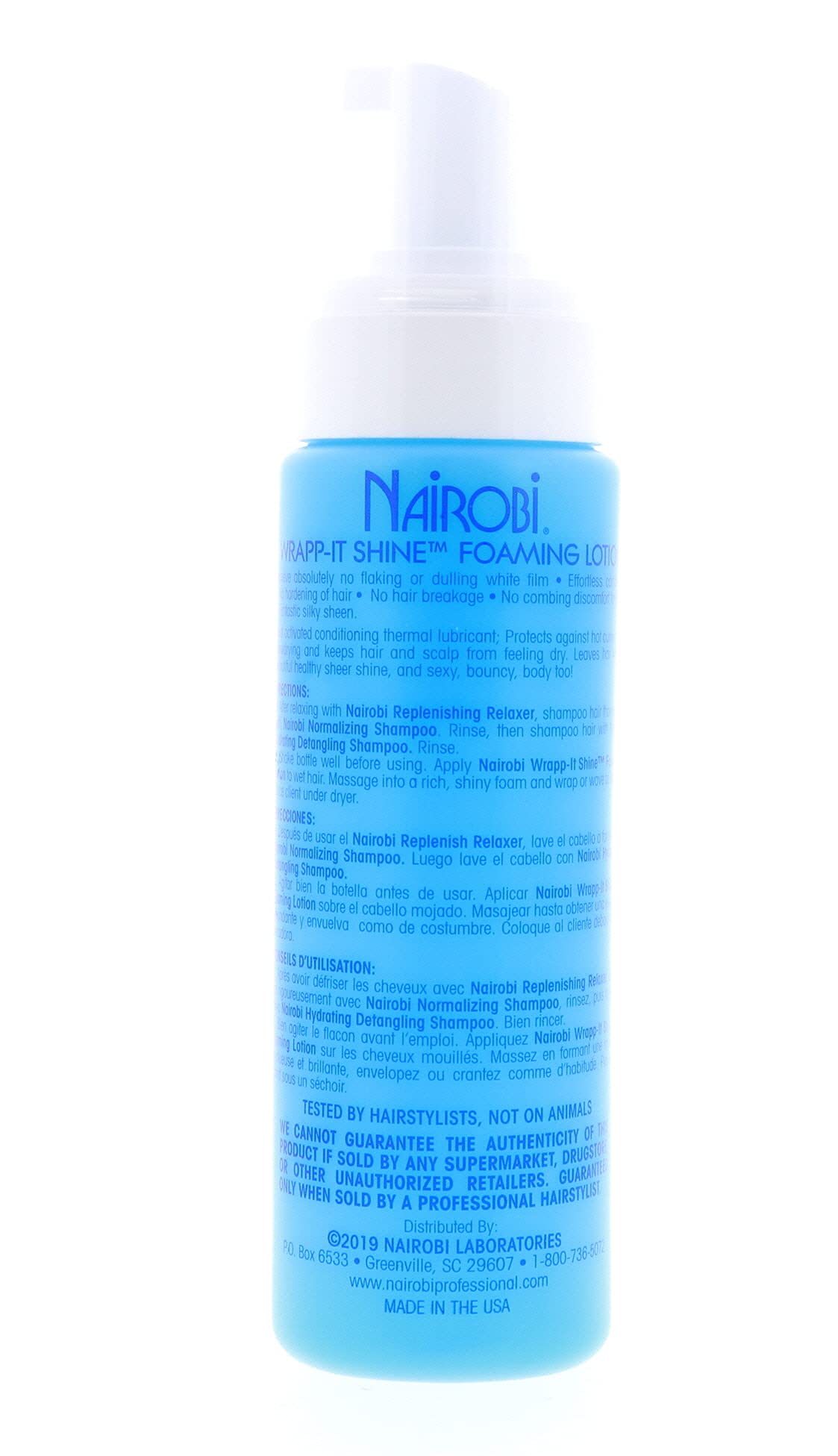 Nairobi Wrapp-It Shine Foaming Lotion 8oz packaging