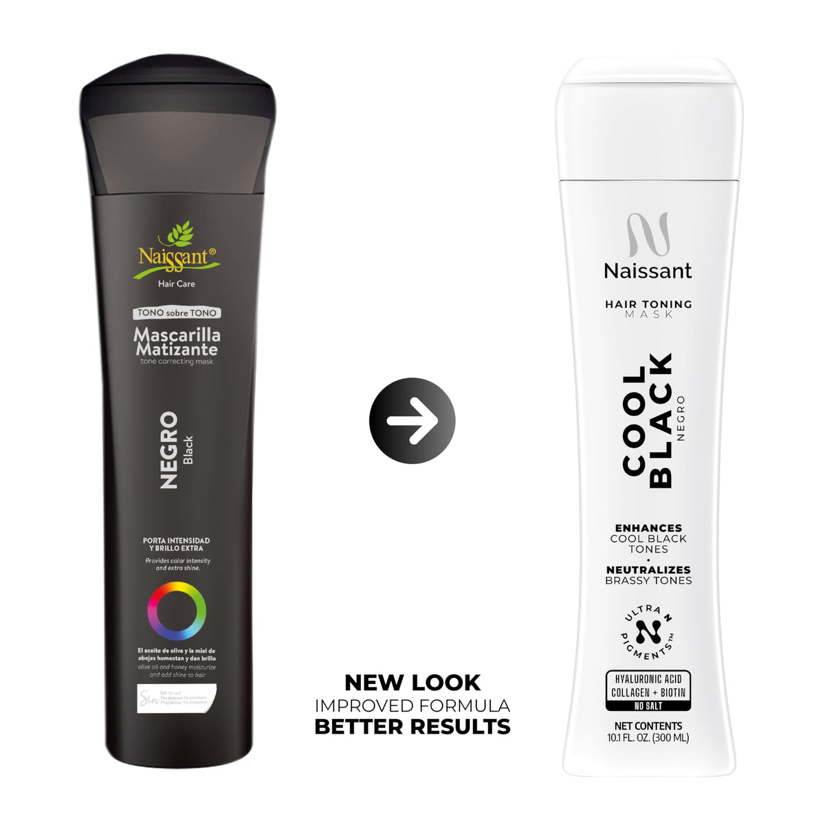 naissant Cool Black Hair Toning Mask back view showing ingredients