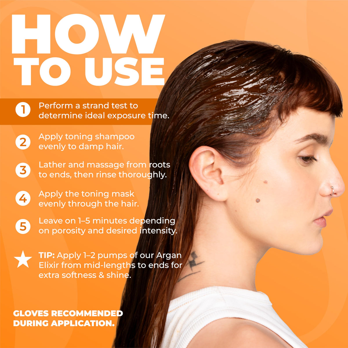 naissant Copper Chocolate Hair Toning Mask application on hair