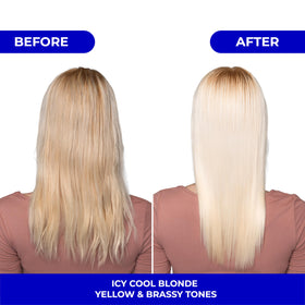 naissant Icy Cool Blonde Hair Purple Toning Mask application on hair
