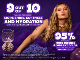 Naissant Pearl Blonde Hair Purple Toning Mask on a vanity