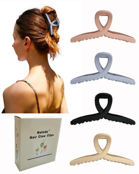 Nalodu 4.3 Inch Hair Claw Clip in grey front view